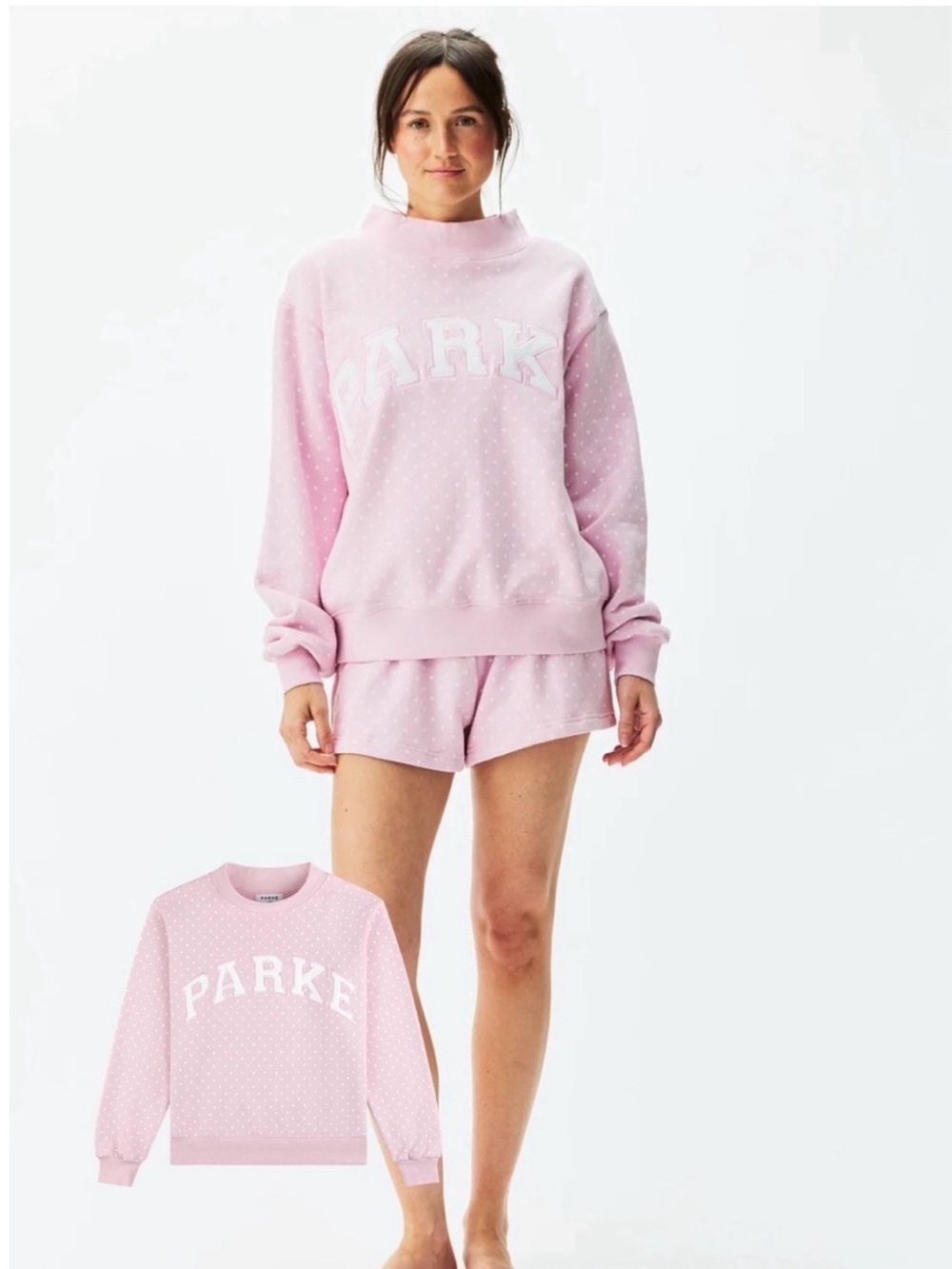 Parke Polka Dot Varsity Mockneck Sprinkle L/XL